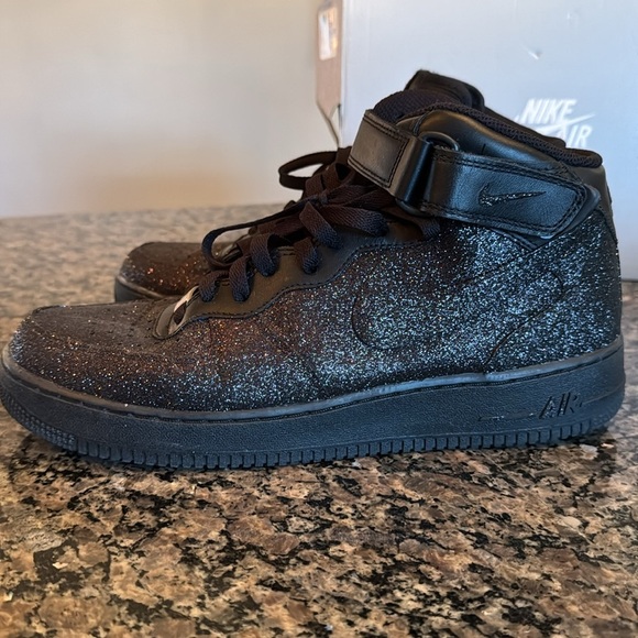Nike Air Force 1 Black pearl Glitter Sneakers EUC 10.5 - Picture 8 of 17